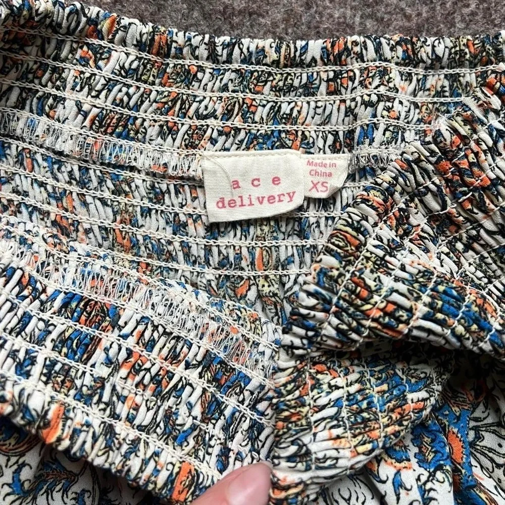Y2K Colorful Floral Pattern Mini Skirt Woman’s XS Boho Festival Spring Fairycore